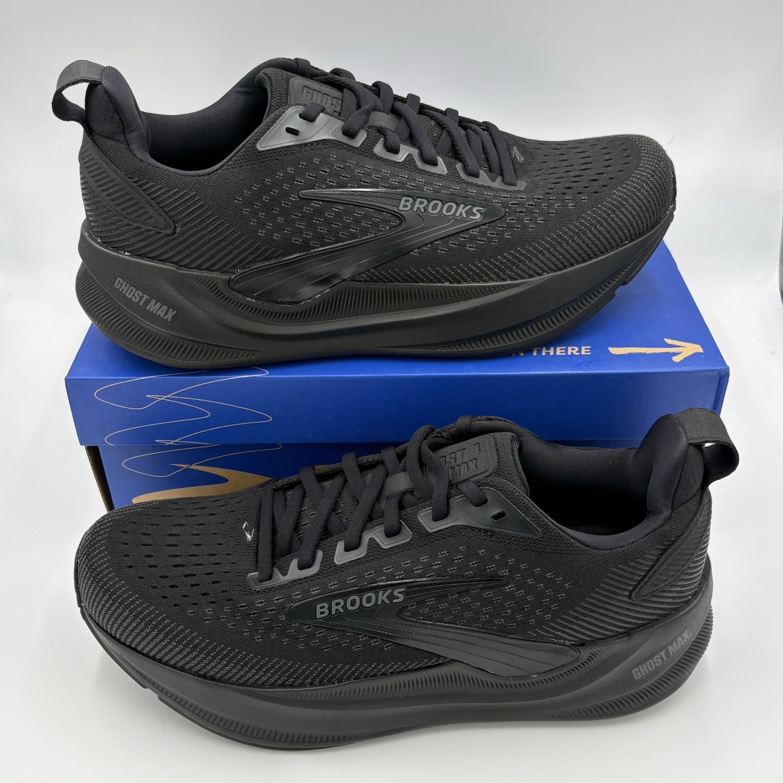Brooks Ghost Max 4 Men's Size 8.5 Triple Black Running Sneakers 1104961d020 New
